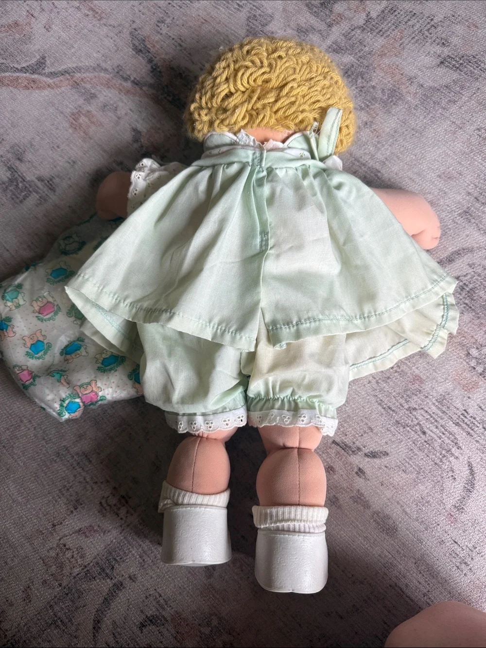 1985 Cabbage Patch Baby Doll Green Dress